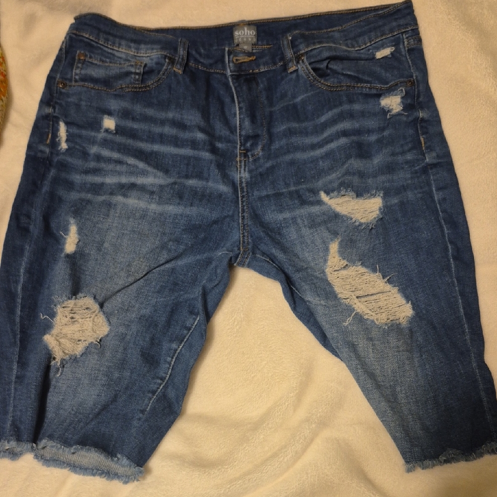 Distressed Denim Shorts